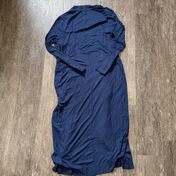 Soma Cool Nights Ribbed Long Sleeve Robe Navy Blue Small NWT Lounge Sleepwear - Picture 4 of 4